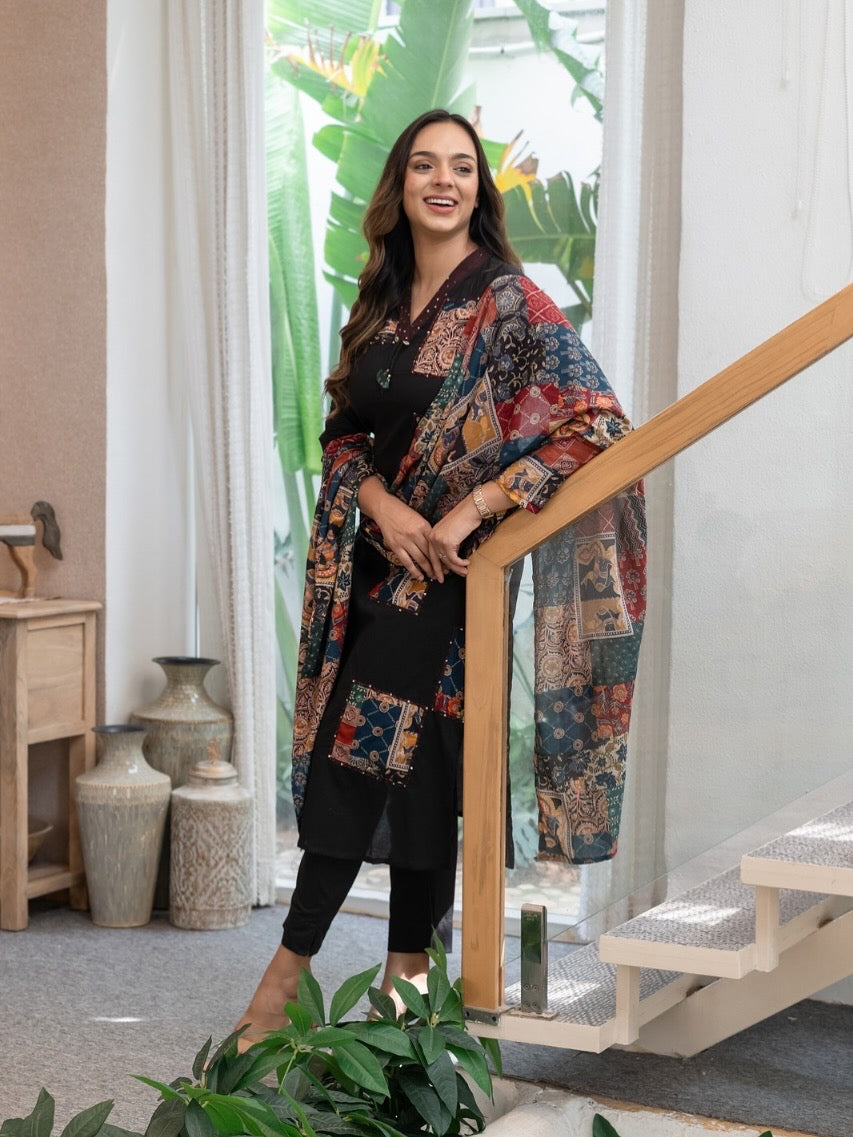 Kantha Handwork Kurta Set