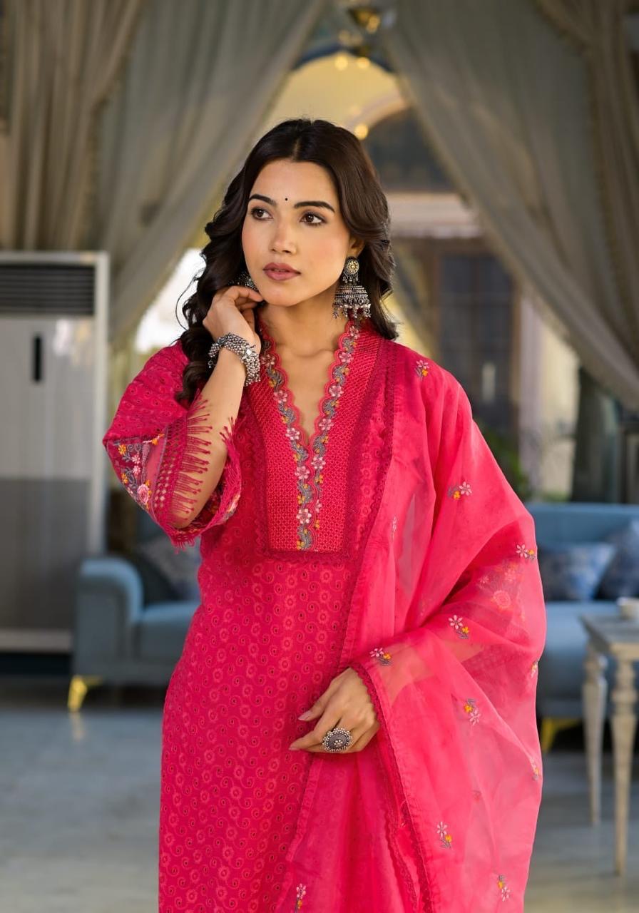 Schiffli Cutwork Suit Set