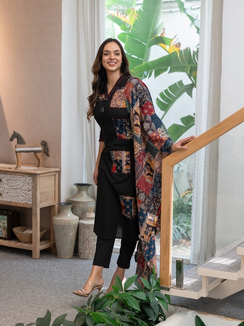 Kantha Handwork Kurta Set