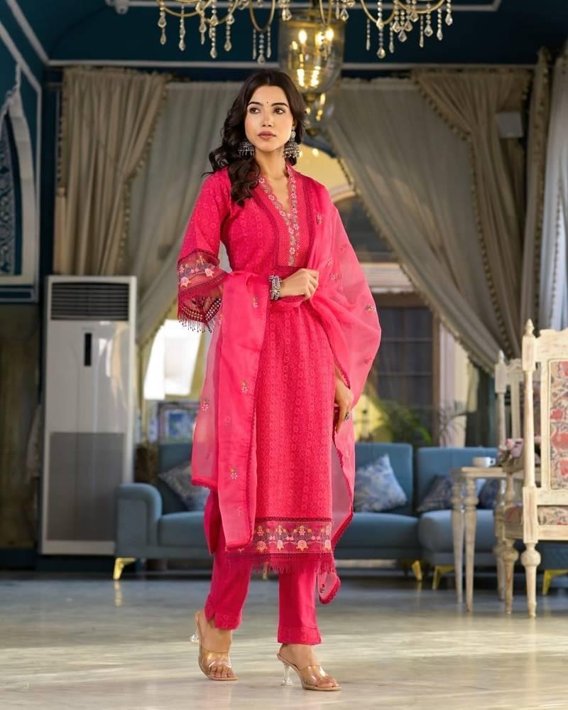 Schiffli Cutwork Suit Set