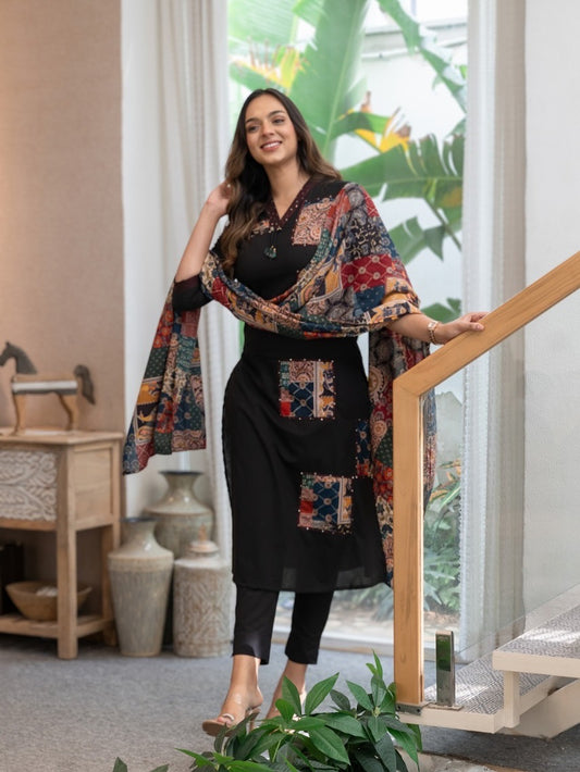 Kantha Handwork Kurta Set